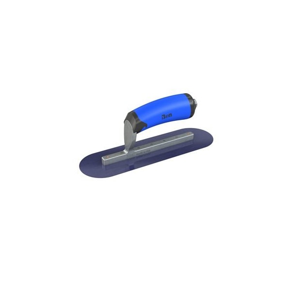 Blue Steel Finishing Trowel - Round End - 10" x 3" with Comfort Wave Handle